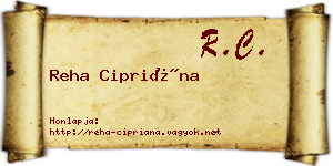 Reha Cipriána névjegykártya